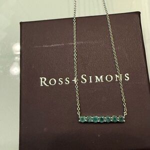 Ross-Simons SS 925 Silver Necklace with Emeralds